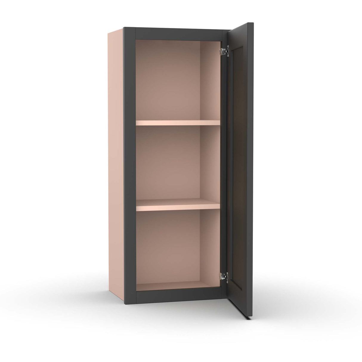 Liberty Shaker Grey - 15 Inch Height Single Door Wall Cabinet - 15" Width x 36" Height x 12" Depth