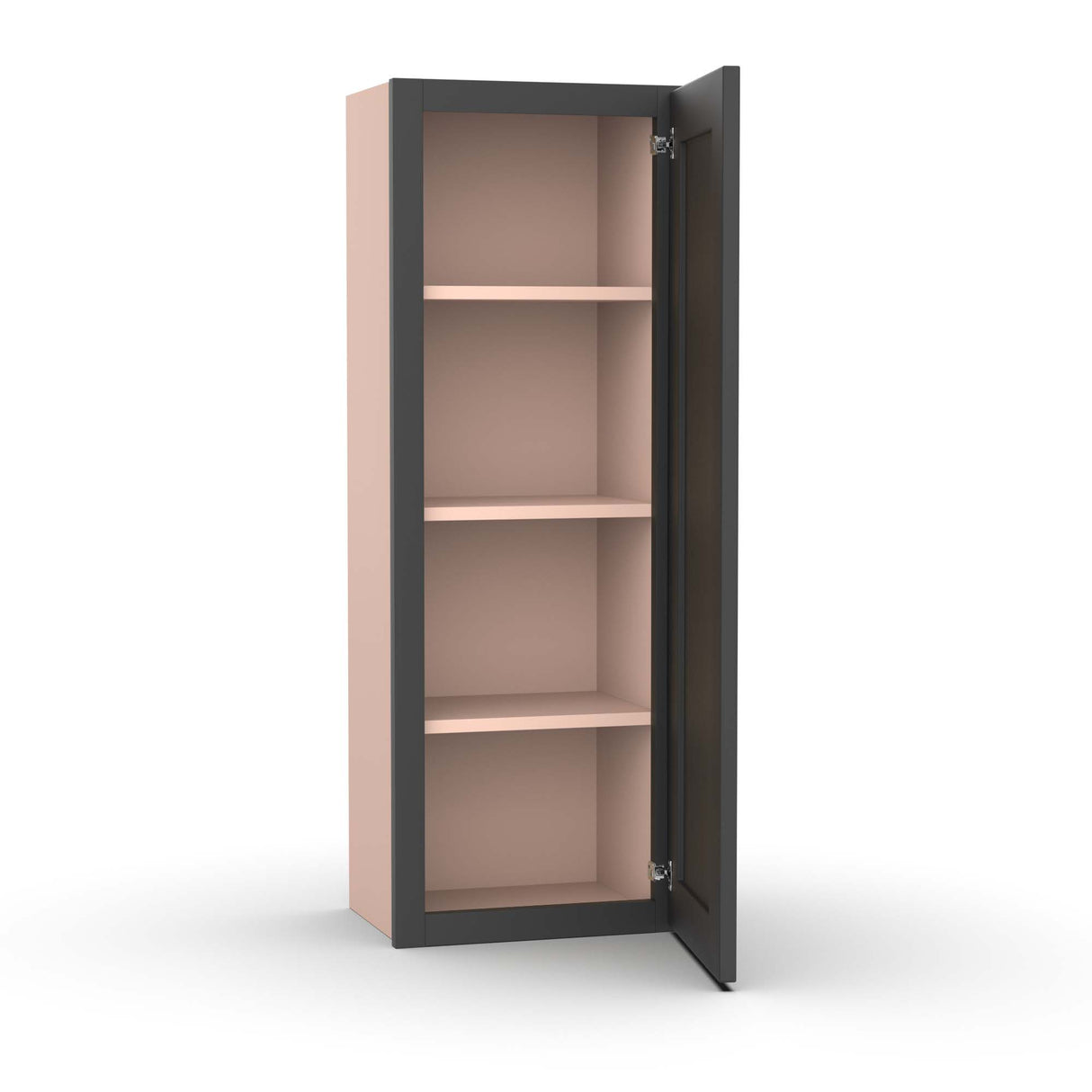 Liberty Shaker Grey - 15 Inch Height Single Door Wall Cabinet - 15" Width x 42" Height x 12" Depth