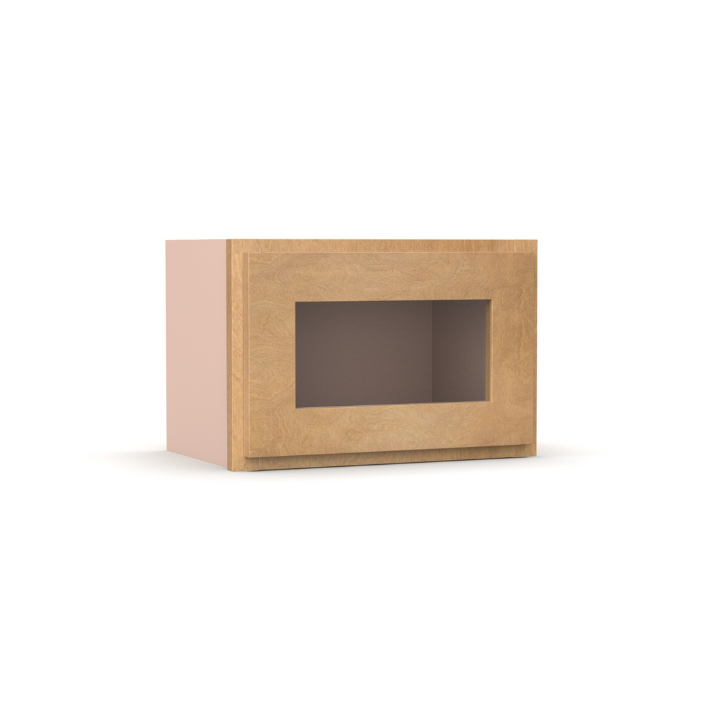 Liberty Shaker Karamel - 18 Inch Single Glass Door Wall Cabinet - 18