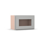 Liberty Shaker Ashen - 18 Inch Single Glass Door Wall Cabinet - 18" Width x 12" Height x 12" Depth