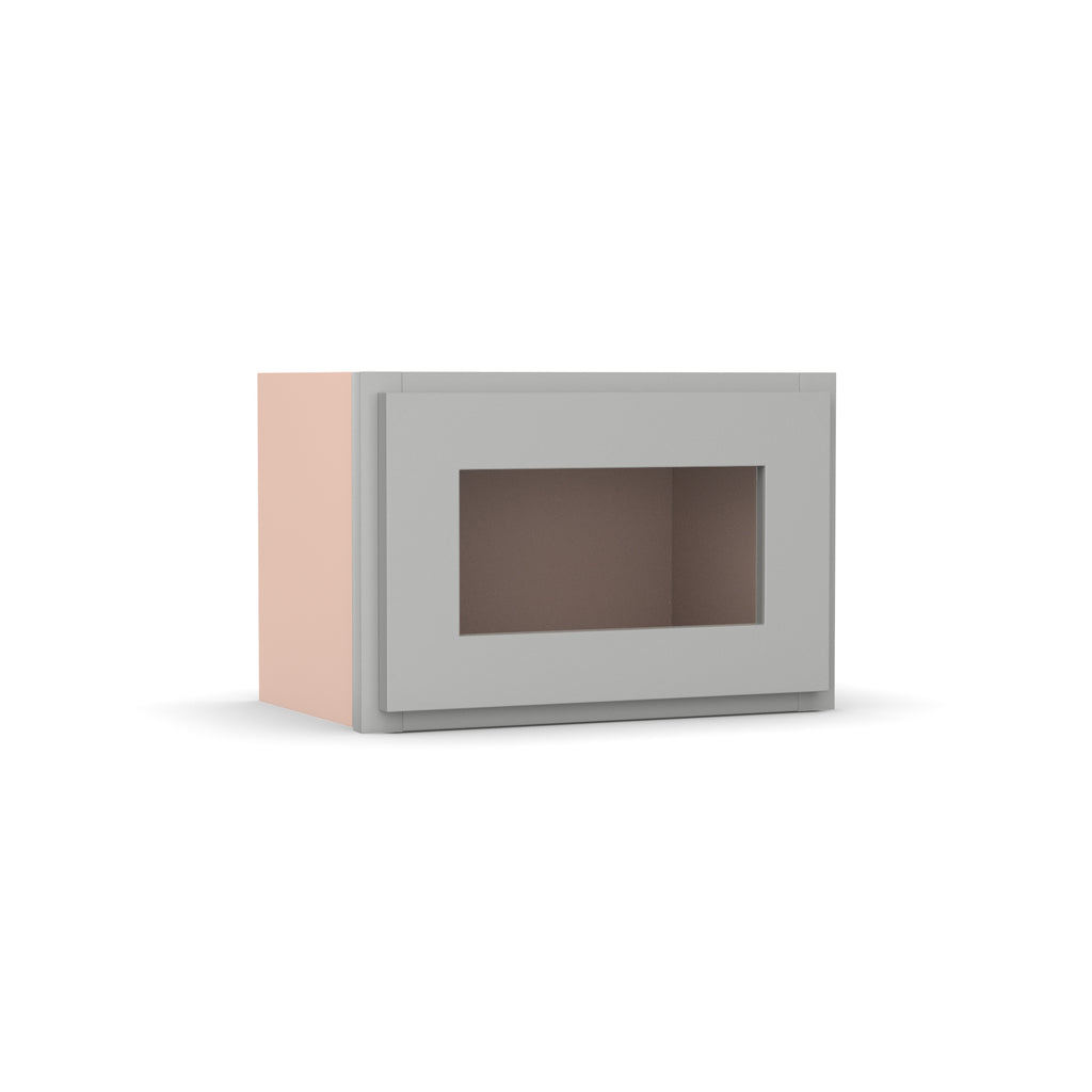 Liberty Shaker Ashen - 18 Inch Single Glass Door Wall Cabinet - 18