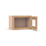 Liberty Shaker Karamel - 18 Inch Single Glass Door Wall Cabinet - 18" Width x 12" Height x 12" Depth