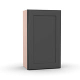 Liberty Shaker Grey - 18 Inch Height Single Door Wall Cabinet - 18" Width x 30" Height x 12" Depth