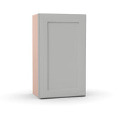 Liberty Shaker Ashen - 18 Inch Height Single Door Wall Cabinet - 18" Width x 30" Height x 12" Depth