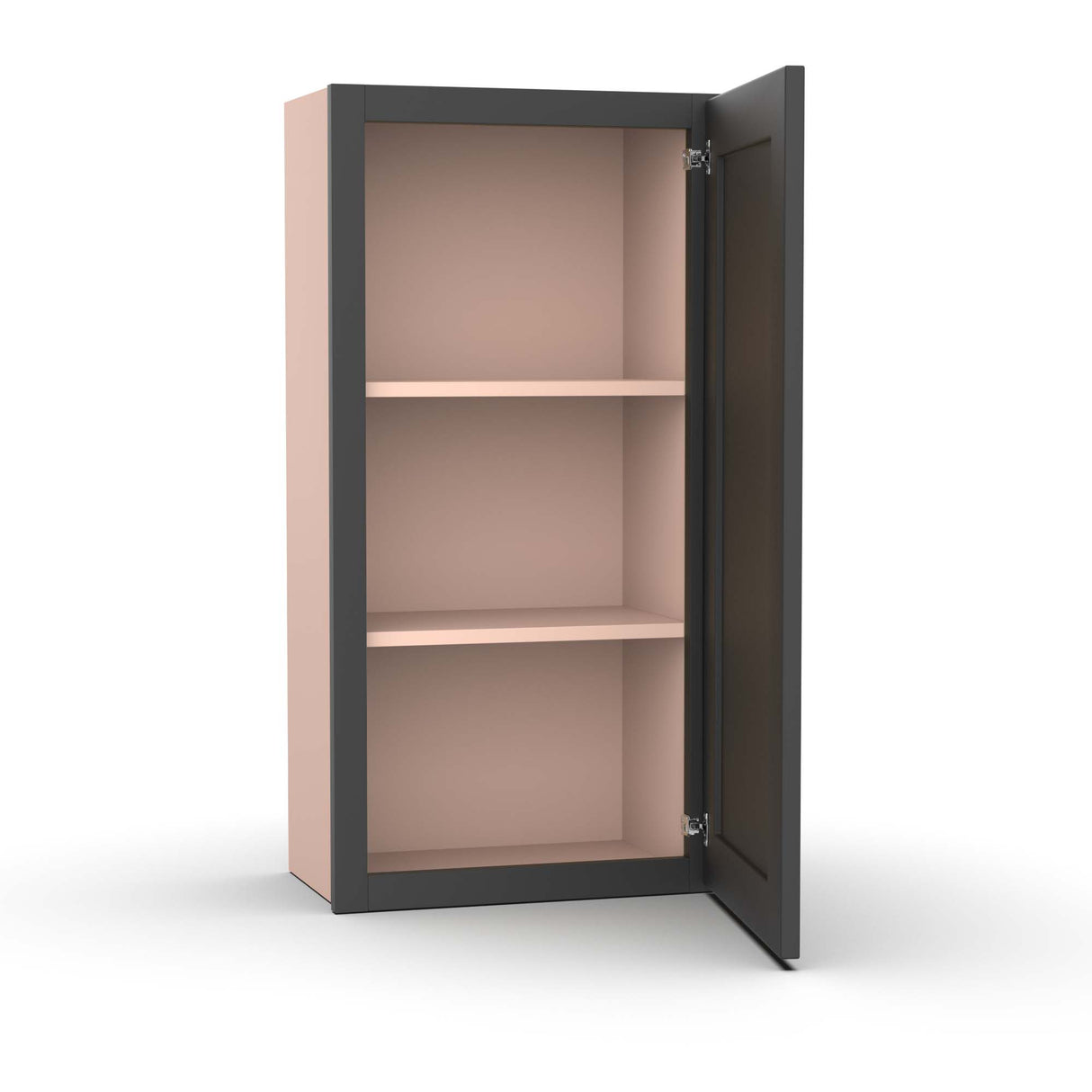 Liberty Shaker Grey - 18 Inch Height Single Door Wall Cabinet - 18" Width x 36" Height x 12" Depth