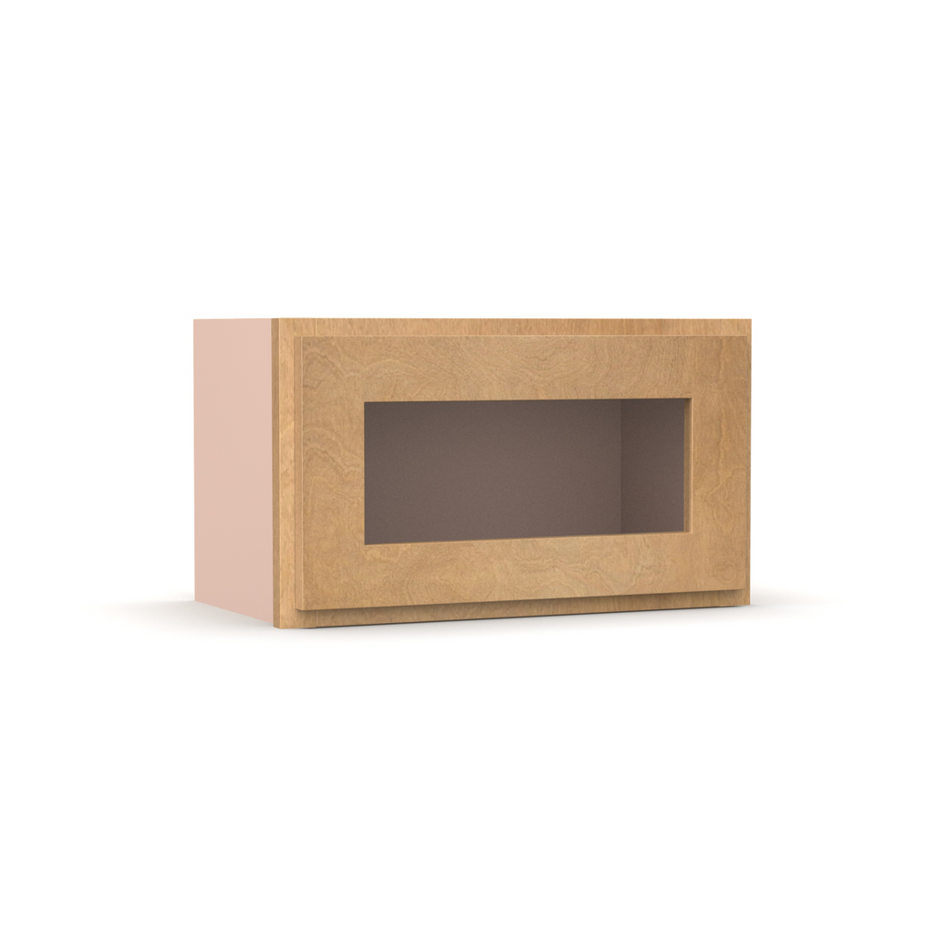 Liberty Shaker Karamel - 21 Inch Single Glass Door Wall Cabinet - 21