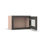 Liberty Shaker Grey - 21 Inch Single Glass Door Wall Cabinet - 21" Width x 12" Height x 12" Depth