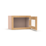 Liberty Shaker Karamel - 21 Inch Single Glass Door Wall Cabinet - 21" Width x 12" Height x 12" Depth