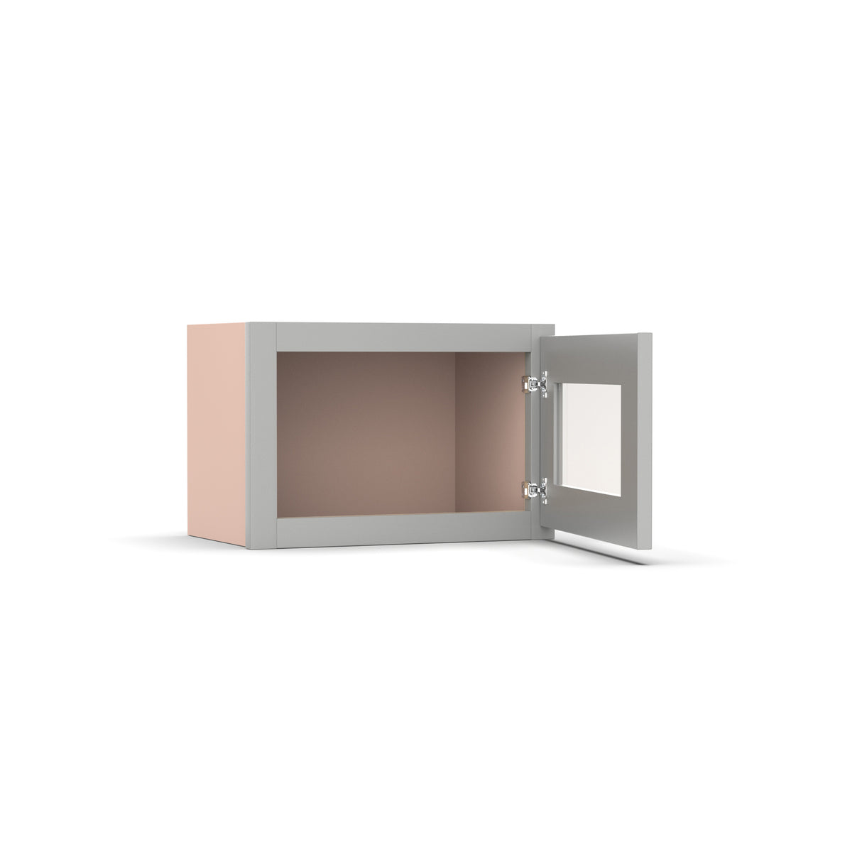 Liberty Shaker Ashen - 21 Inch Single Glass Door Wall Cabinet - 21" Width x 12" Height x 12" Depth