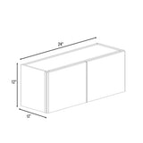 RTA - Avalon Ashen - 12"Height Single Door Wall Cabinets - 24"W x 12"H x 12"D