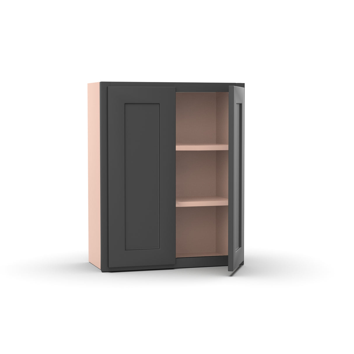 Liberty Shaker Grey - 24 Inch Height Double Door Wall Cabinet - 24" Width x 30" Height x 12" Depth