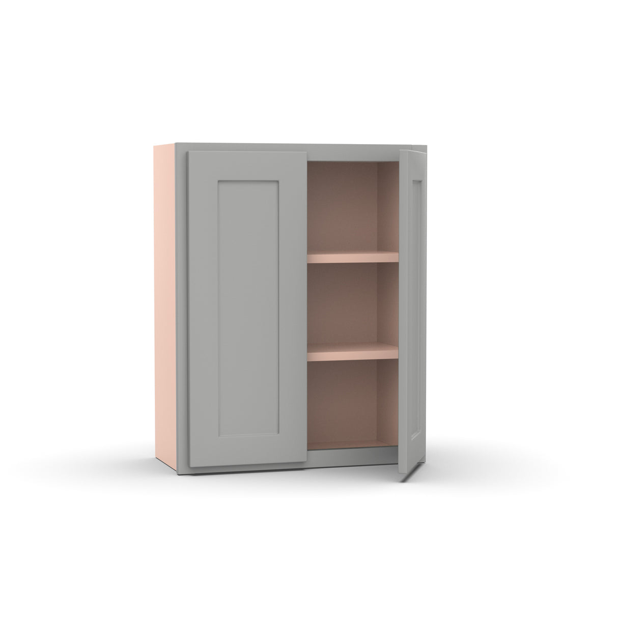 Liberty Shaker Ashen - 24 Inch Height Double Door Wall Cabinet - 24" Width x 30" Height x 12" Depth