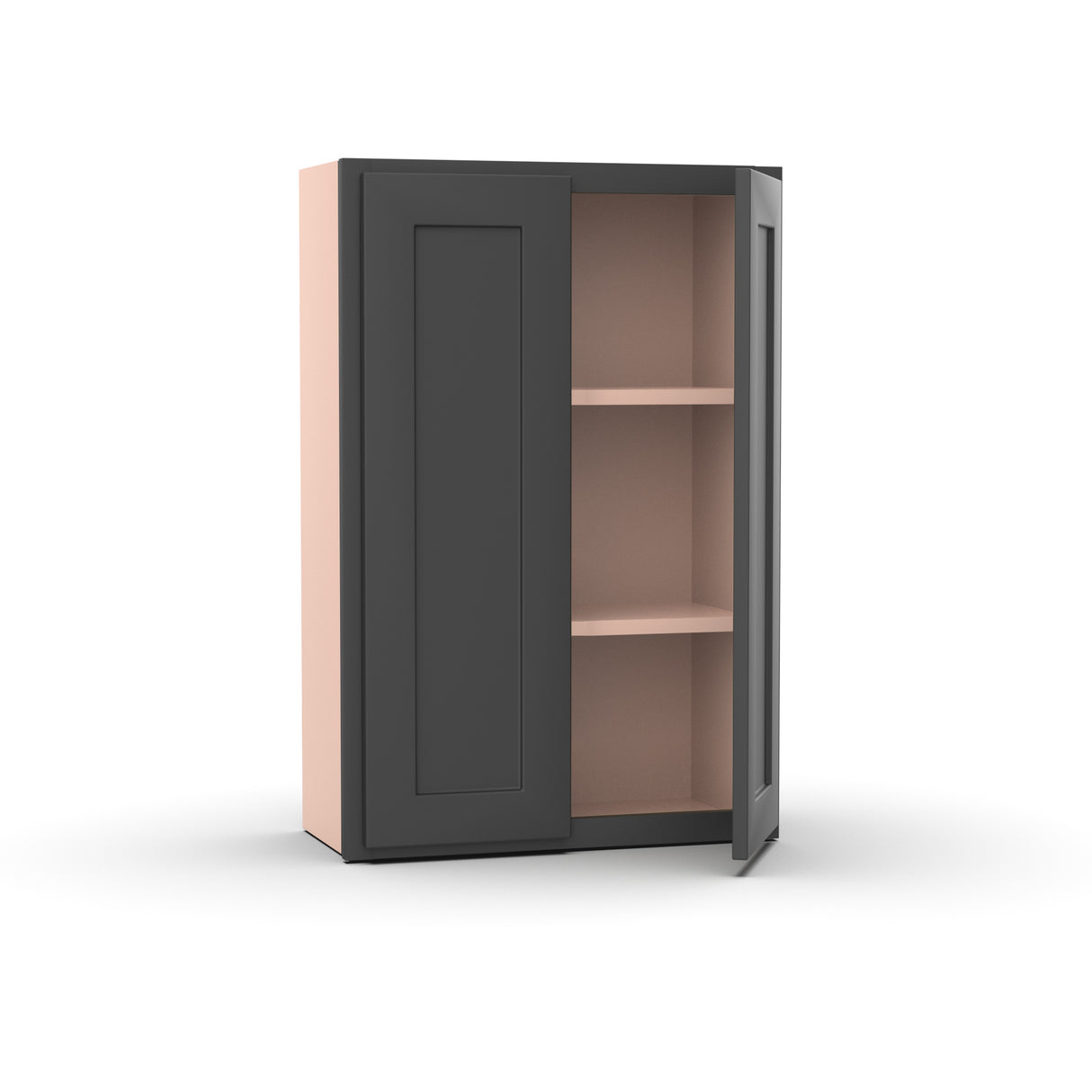 Liberty Shaker Grey - 24 Inch Height Double Door Wall Cabinet - 24" Width x 36" Height x 12" Depth