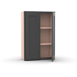 Liberty Shaker Grey - 24 Inch Height Double Door Wall Cabinet - 24" Width x 36" Height x 12" Depth