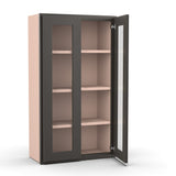 Liberty Shaker Grey - 24 Inch Double Glass Door Wall Cabinet - 24" Width x 42" Height x 12" Depth