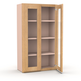 Liberty Shaker Karamel - 24 Inch Double Glass Door Wall Cabinet - 24" Width x 42" Height x 12" Depth