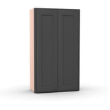 Liberty Shaker Grey - 24 Inch Height Double Door Wall Cabinet - 24" Width x 42" Height x 12" Depth