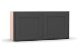 RTA - Liberty Shaker Grey - Double Door Wall Cabinets - 27"W x 12"H x 12"D