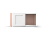 Liberty Shaker White Double Door Kitchen Wall Cabinet - 27"W x 12"H x 12"D