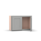 Liberty Shaker Ashen - 27 Inch Height Double Door Wall Cabinet - 27" Width x 18" Height x 12" Depth