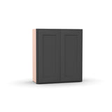 Liberty Shaker Grey - 27 Inch Height Double Door Wall Cabinet - 27" Width x 30" Height x 12" Depth