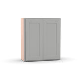 Liberty Shaker Ashen - 27 Inch Height Double Door Wall Cabinet - 27" Width x 30" Height x 12" Depth