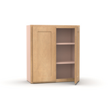 Liberty Shaker Karamel - 27 Inch Height Double Door Wall Cabinet - 27" Width x 30" Height x 12" Depth