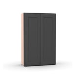 Liberty Shaker Grey - 27 Inch Height Double Door Wall Cabinet - 27" Width x 42" Height x 12" Depth