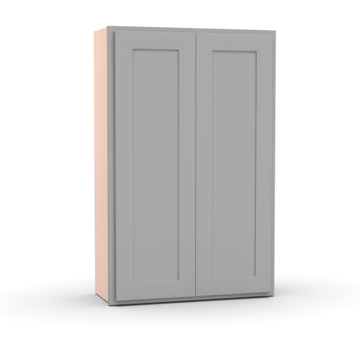 Liberty Shaker Ashen - 27 Inch Height Double Door Wall Cabinet - 27" Width x 42" Height x 12" Depth