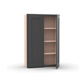 Liberty Shaker Grey - 27 Inch Height Double Door Wall Cabinet - 27" Width x 42" Height x 12" Depth
