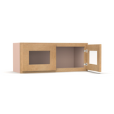 Liberty Shaker Karamel - 30 Inch Double Glass Door Wall Cabinet - 30" Width x 12" Height x 12" Depth