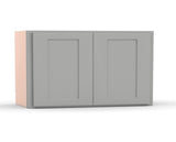 Liberty Shaker Ashen - 30 Inch Height Double Door Wall Cabinet - 30" Width x 15" Height x 12" Depth