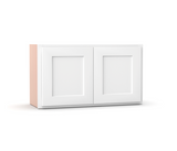 Liberty Shaker White - 30 Inch Height Double Door Wall Cabinet - 30" Width x 15" Height x 12" Depth