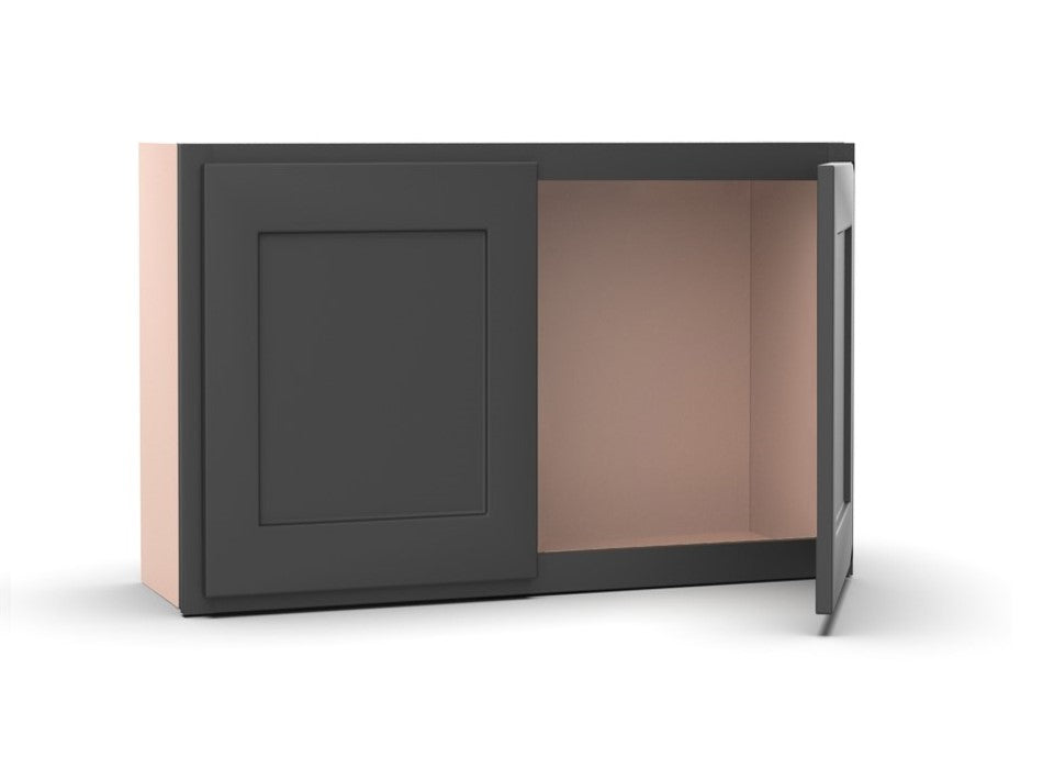 Liberty Shaker Grey - 30 Inch Height Double Door Wall Cabinet - 30" Width x 21" Height x 12" Depth