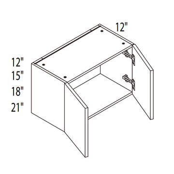 RTA - White Shaker - Double Door Refrigerator Wall Cabinets | 30