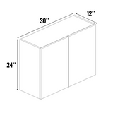 RTA - Indigo Blue Matte - Wall Cabinet - 30"W x 24"H x 12"D - Frameless Cabinet