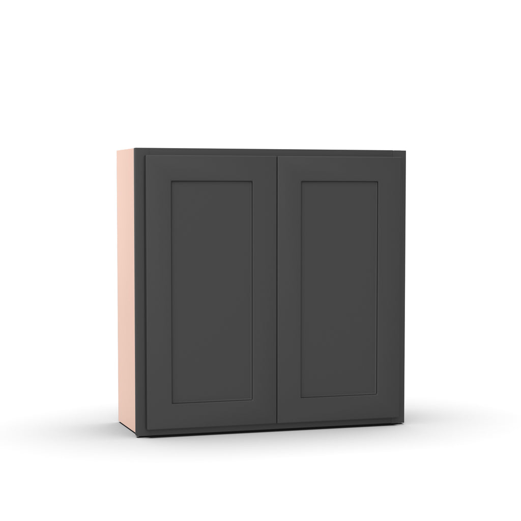 Liberty Shaker Grey - 30 Inch Height Double Door Wall Cabinet - 30