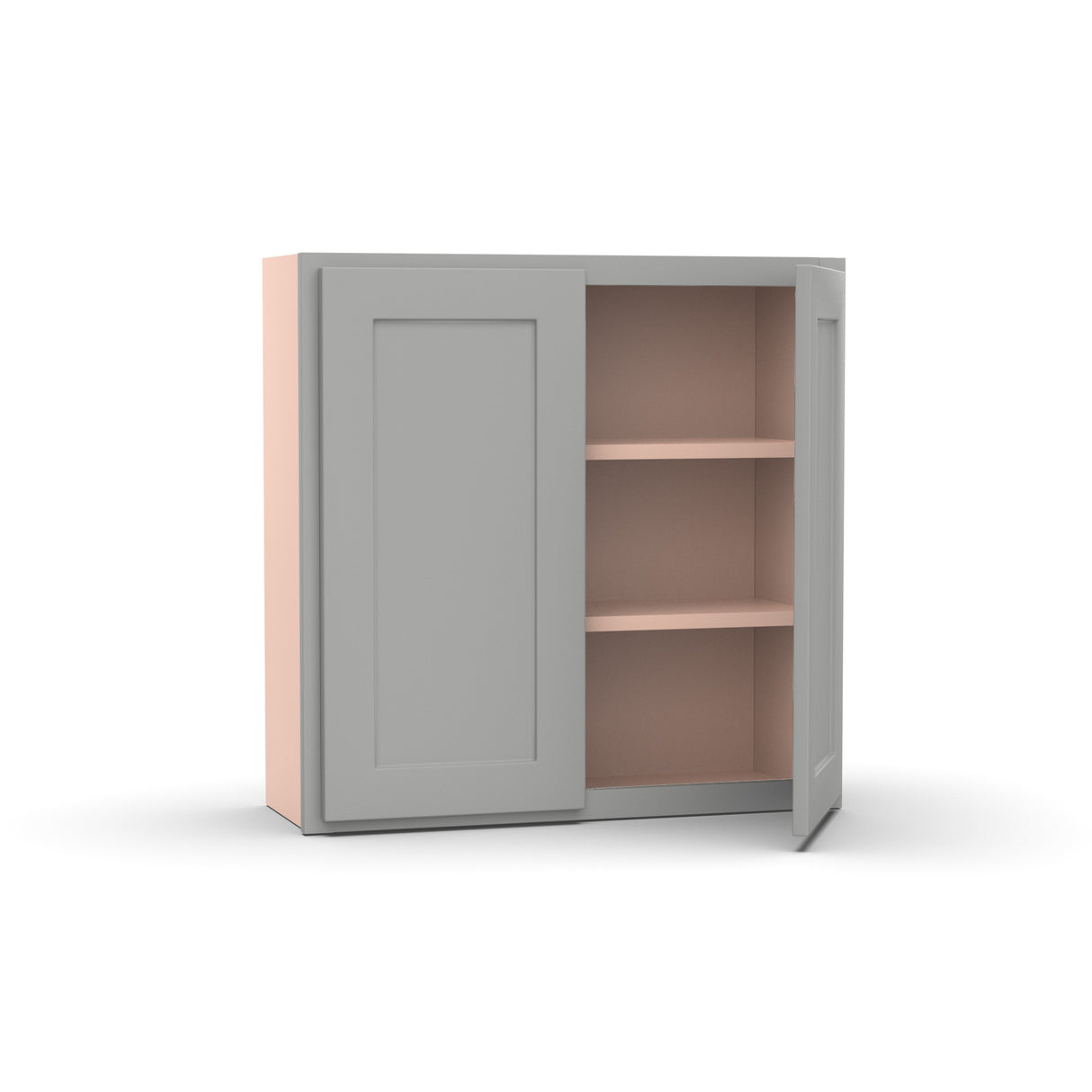 Liberty Shaker Ashen - 30 Inch Height Double Door Wall Cabinet - 30" Width x 30" Height x 12" Depth