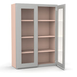 Liberty Shaker Ashen - 30 Inch Double Glass Door Wall Cabinet - 30" Width x 42" Height x 12" Depth