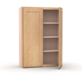 Liberty Shaker Karamel - 30 Inch Height Double Door Wall Cabinet - 30" Width x 42" Height x 12" Depth