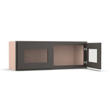 Liberty Shaker Grey - 33 Inch Double Glass Door Wall Cabinet - 33" Width x 12" Height x 12" Depth