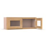 Liberty Shaker Karamel - 33 Inch Double Glass Door Wall Cabinet - 33" Width x 12" Height x 12" Depth