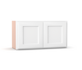 Liberty Shaker White - 33 Inch Height Double Door Wall Cabinet - 33" Width x 12" Height x 12" Depth