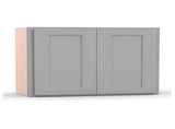 Liberty Shaker Ashen - 33 Inch Height Double Door Wall Cabinet - 33" Width x 12" Height x 12" Depth
