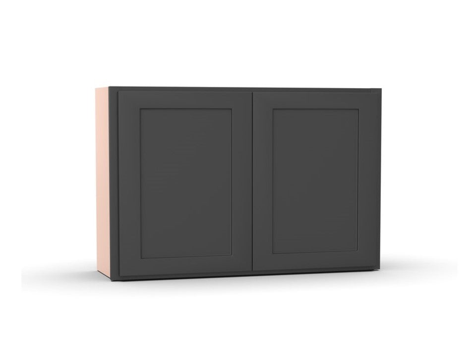 Liberty Shaker Grey - 33 Inch Height Double Door Wall Cabinet - 33" Width x 24" Height x 12" Depth