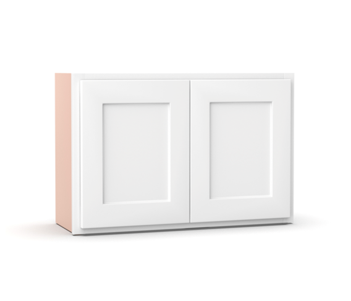 Liberty Shaker White - 33 Inch Height Double Door Wall Cabinet - 33" Width x 24" Height x 12" Depth