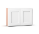 Liberty Shaker White - 33 Inch Height Double Door Wall Cabinet - 33" Width x 24" Height x 12" Depth