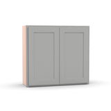 Liberty Shaker Ashen - 33 Inch Height Double Door Wall Cabinet - 33" Width x 30" Height x 12" Depth