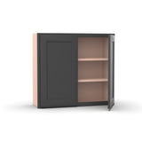 Liberty Shaker Grey - 33 Inch Height Double Door Wall Cabinet - 33" Width x 30" Height x 12" Depth