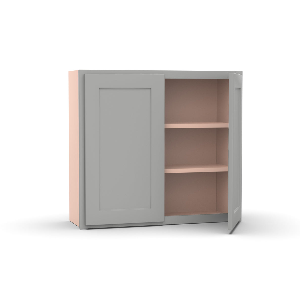 Liberty Shaker Ashen - 33 Inch Height Double Door Wall Cabinet - 33" Width x 30" Height x 12" Depth